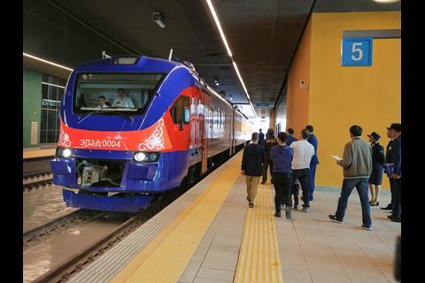 The first passenger services began using Astana's Nurly Zhol station on June 1.
